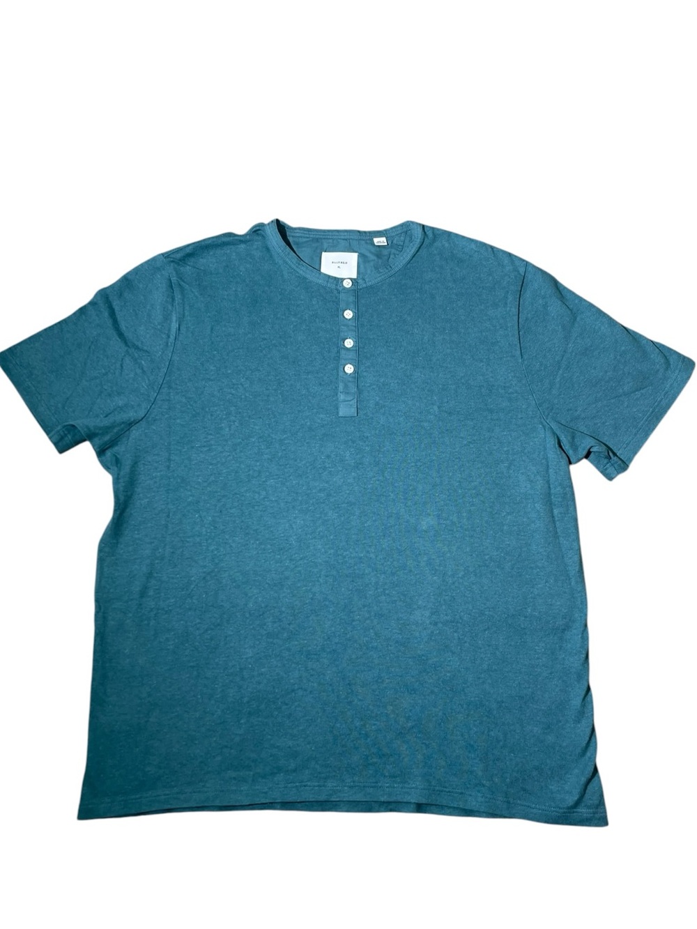 Billy Reid Hemp Cotton Henley Knit Short Sleeve Button T-Shirt Men's Sz XL BLUE